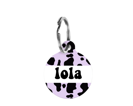 cow print tag