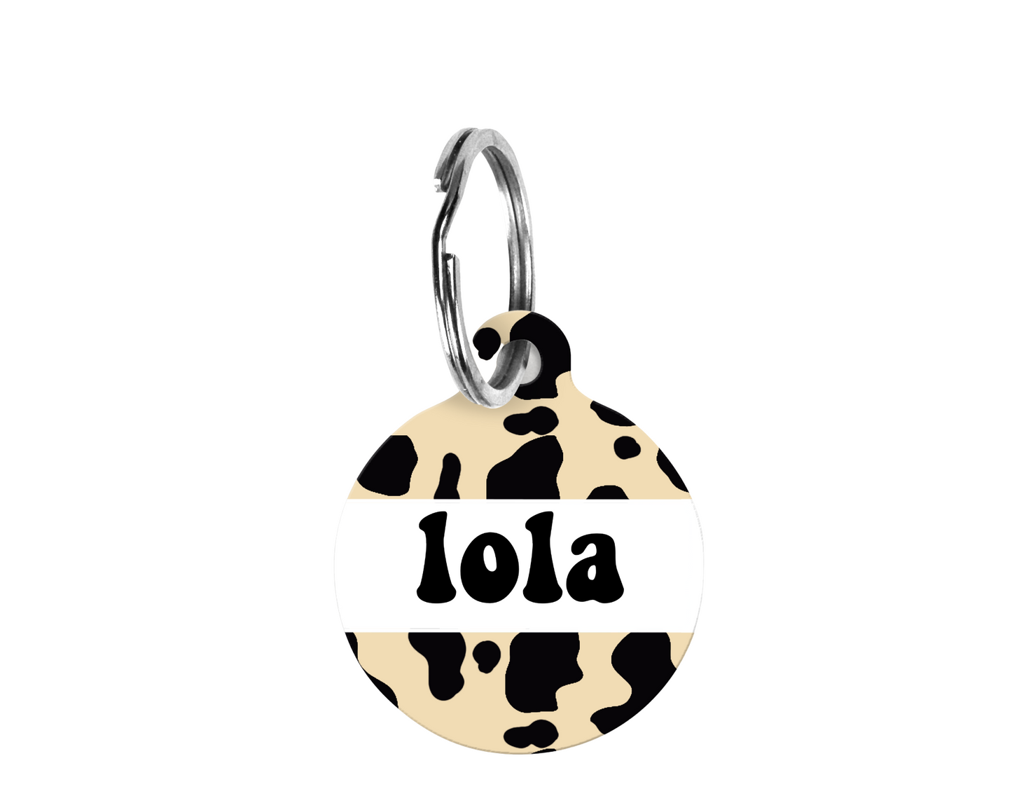 cow print tag