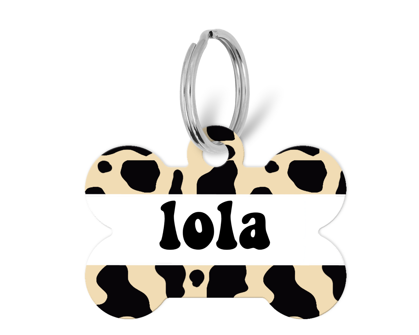 cow print tag